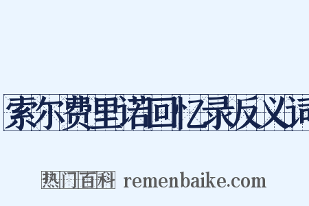 索尔费里诺回忆录反义词是什么意思的图片